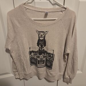 Graphic Sweatshirt with Detroit City Dog and Boombox